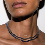 Dorsey - MOSS RIVIÈRE NECKLACE IN 3MM SLATE BLUE MOISSANITE