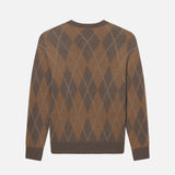 FRAME - Argyle Crewneck Sweater -- Taupe Multi