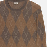 FRAME - Argyle Crewneck Sweater -- Taupe Multi