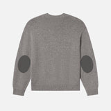 FRAME - Suede Patch Sweater -- Heather Grey