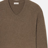 FRAME - Brushed Cashmere V-neck Sweater -- Light Taupe