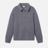 FRAME - Zip Up Wool Sweater -- Grey Melange