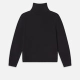 FRAME - Zip Up Wool Sweater -- Black