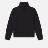FRAME - Zip Up Wool Sweater -- Black