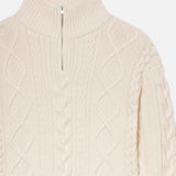 FRAME - Chunky Cable Half Zip -- Cream