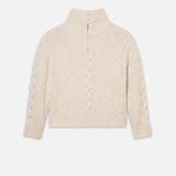 FRAME - Chunky Cable Half Zip -- Cream