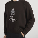 FRAME - Ritz Unisex Cashmere Sweater -- Brown
