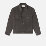 FRAME - Suede Trucker Jacket -- Dark Grey