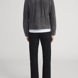 FRAME - Suede Trucker Jacket -- Dark Grey