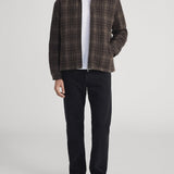 FRAME - Padded Tweed Zip Jacket -- Brown Plaid