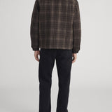 FRAME - Padded Tweed Zip Jacket -- Brown Plaid