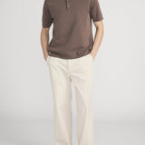 FRAME - Washed Light Pique Polo - Antique Cafe