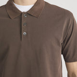 FRAME - Washed Light Pique Polo - Antique Cafe