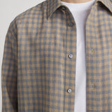 FRAME - Light Wool Plaid Shirt -- Beige/Blue Plaid