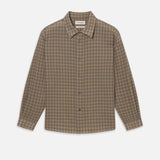 FRAME - Light Wool Plaid Shirt -- Beige/Blue Plaid