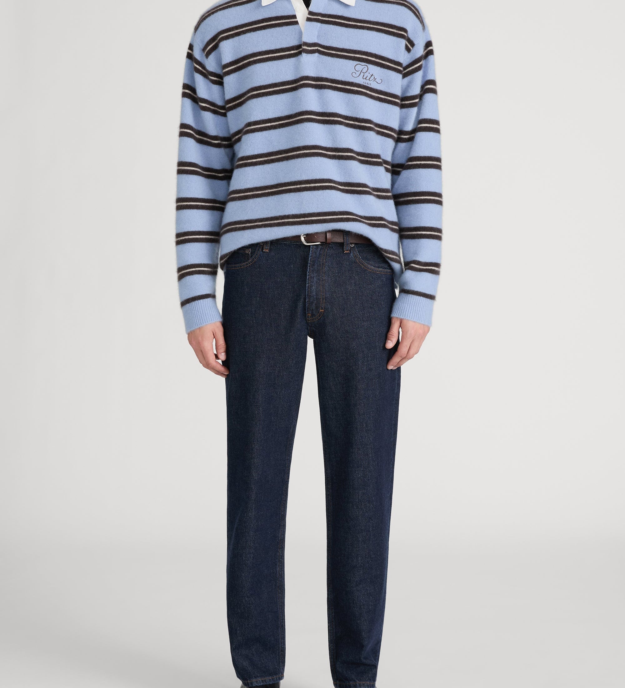 FRAME - The Ritz Brushed Cashmere Rugby Sweater