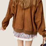 Suede blouson jacket