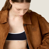 Suede blouson jacket
