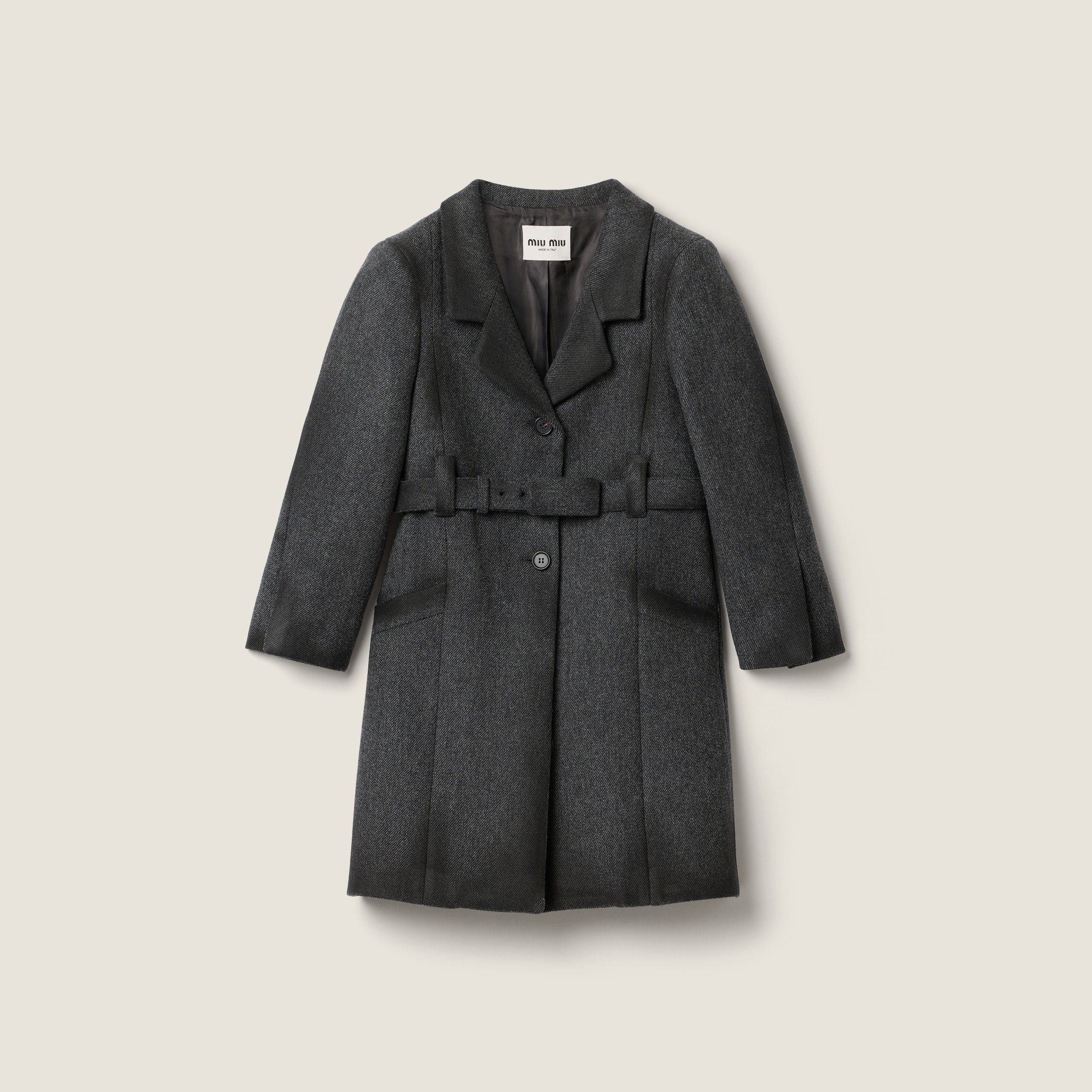 Single-breasted double wool coat