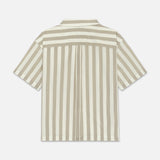 FRAME - Camp Collar Shirt -- Smoke Beige Stripe