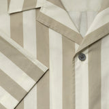 FRAME - Camp Collar Shirt -- Smoke Beige Stripe