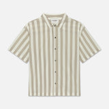 FRAME - Camp Collar Shirt -- Smoke Beige Stripe