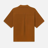 FRAME - Jacquard Short Sleeve Relaxed Shirt -- Dark Orange