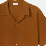 FRAME - Jacquard Short Sleeve Relaxed Shirt -- Dark Orange