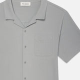 FRAME - Jacquard Short Sleeve Relaxed Shirt -- Grey Blue