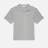 FRAME - Jacquard Short Sleeve Relaxed Shirt -- Grey Blue
