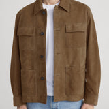 FRAME - Suede Chore Coat -- Caramel