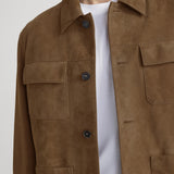 FRAME - Suede Chore Coat -- Caramel