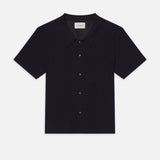 FRAME - Terry Short Sleeve Shirt -- Dark Navy