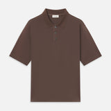 FRAME - Washed Light Pique Polo - Antique Cafe
