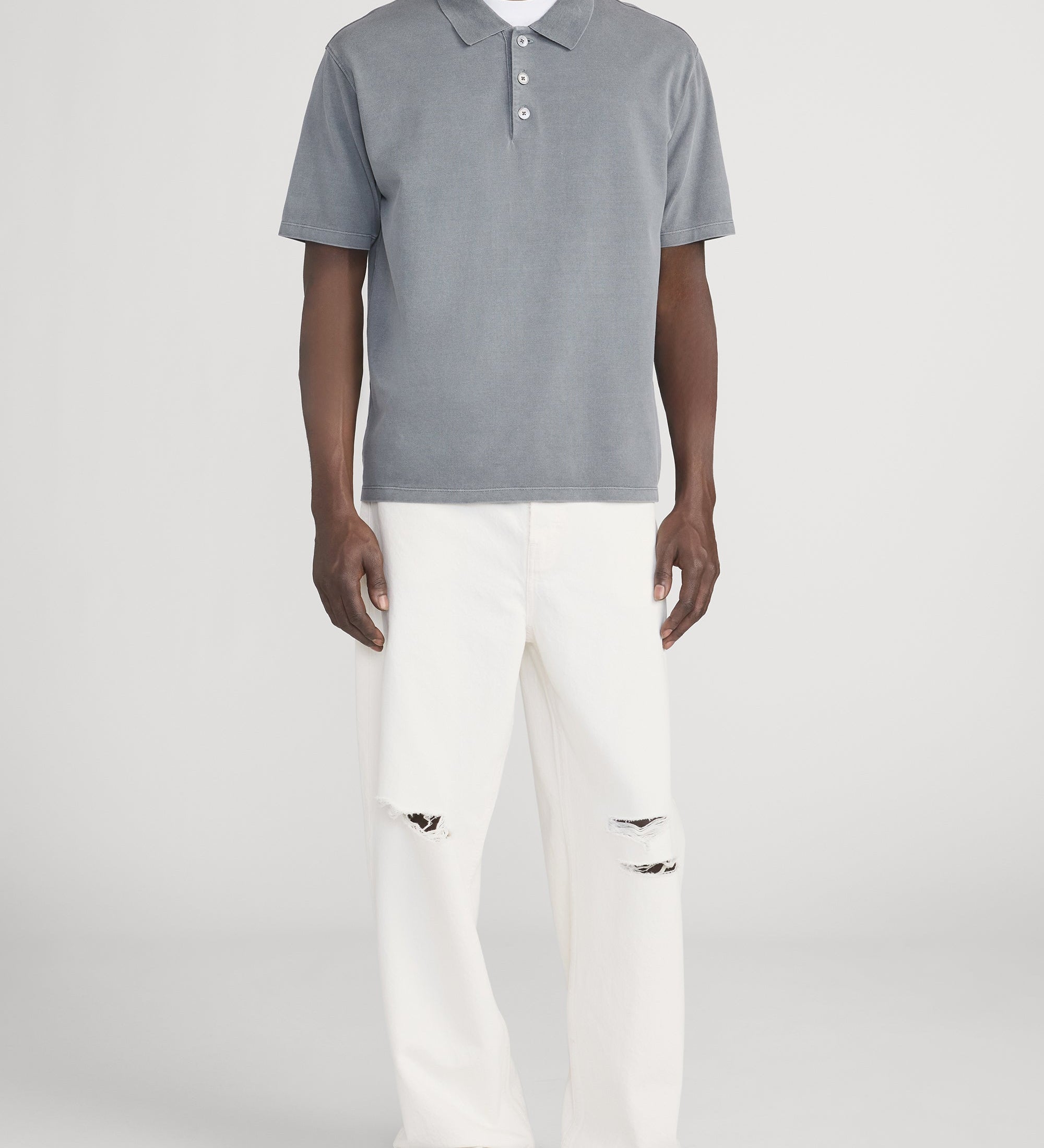 FRAME - Washed Light Pique Polo