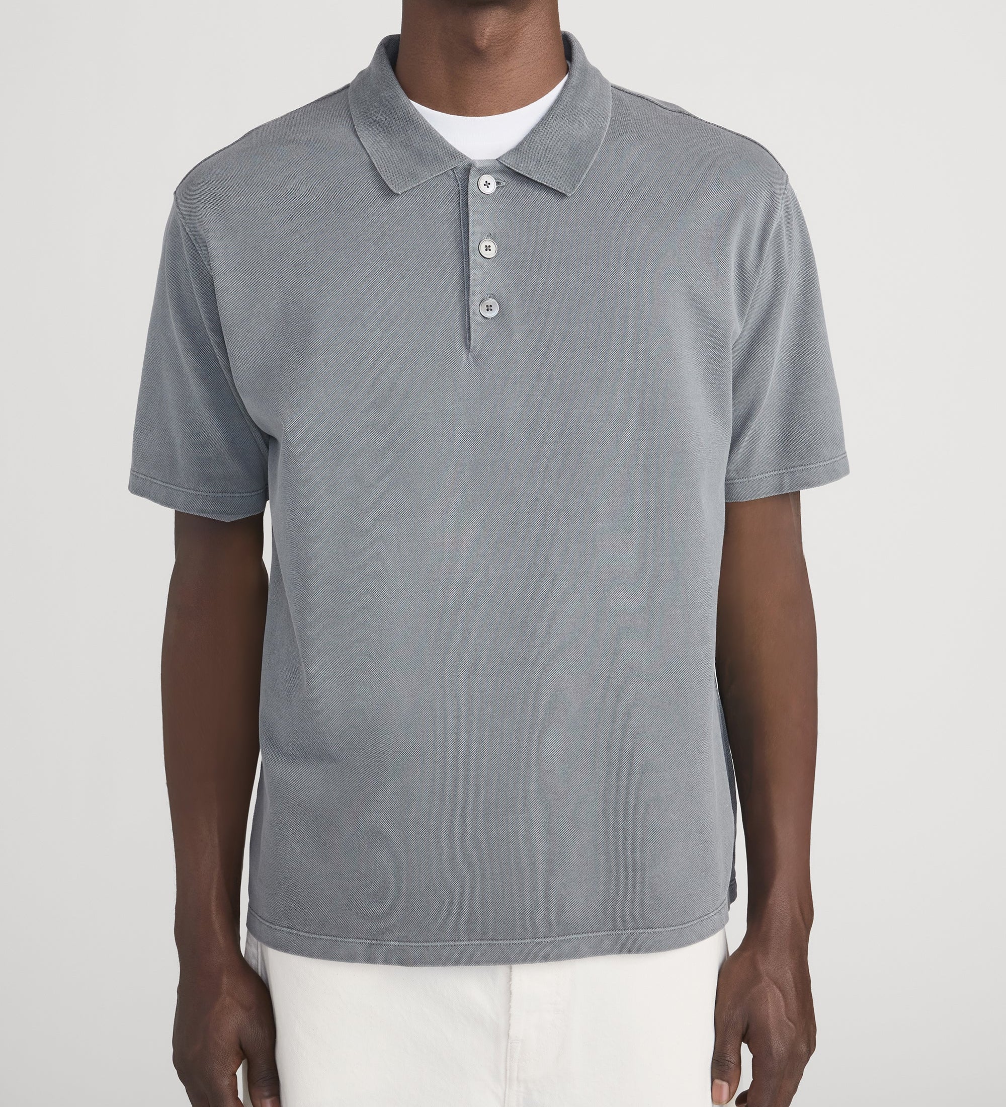 FRAME - Washed Light Pique Polo