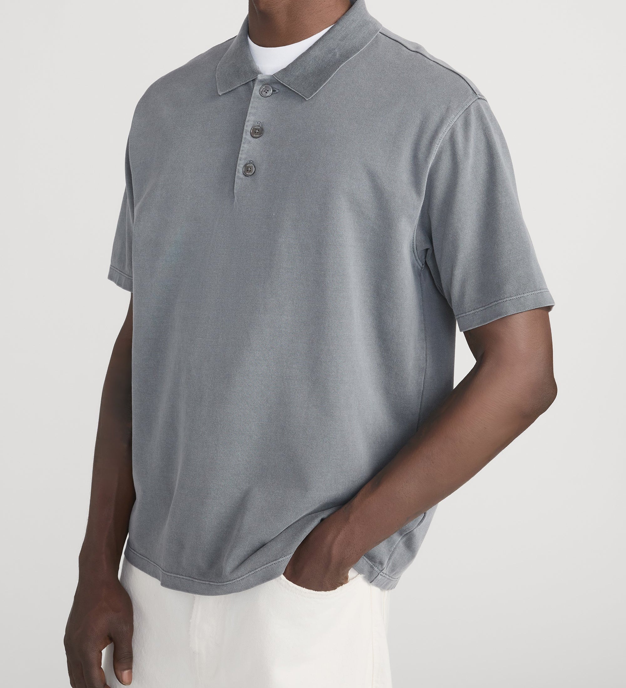 FRAME - Washed Light Pique Polo