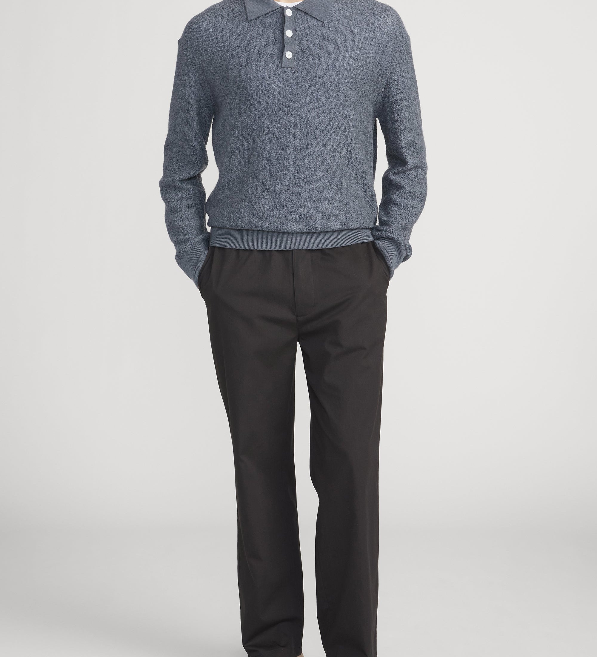 FRAME - Long Sleeve Polo Sweater