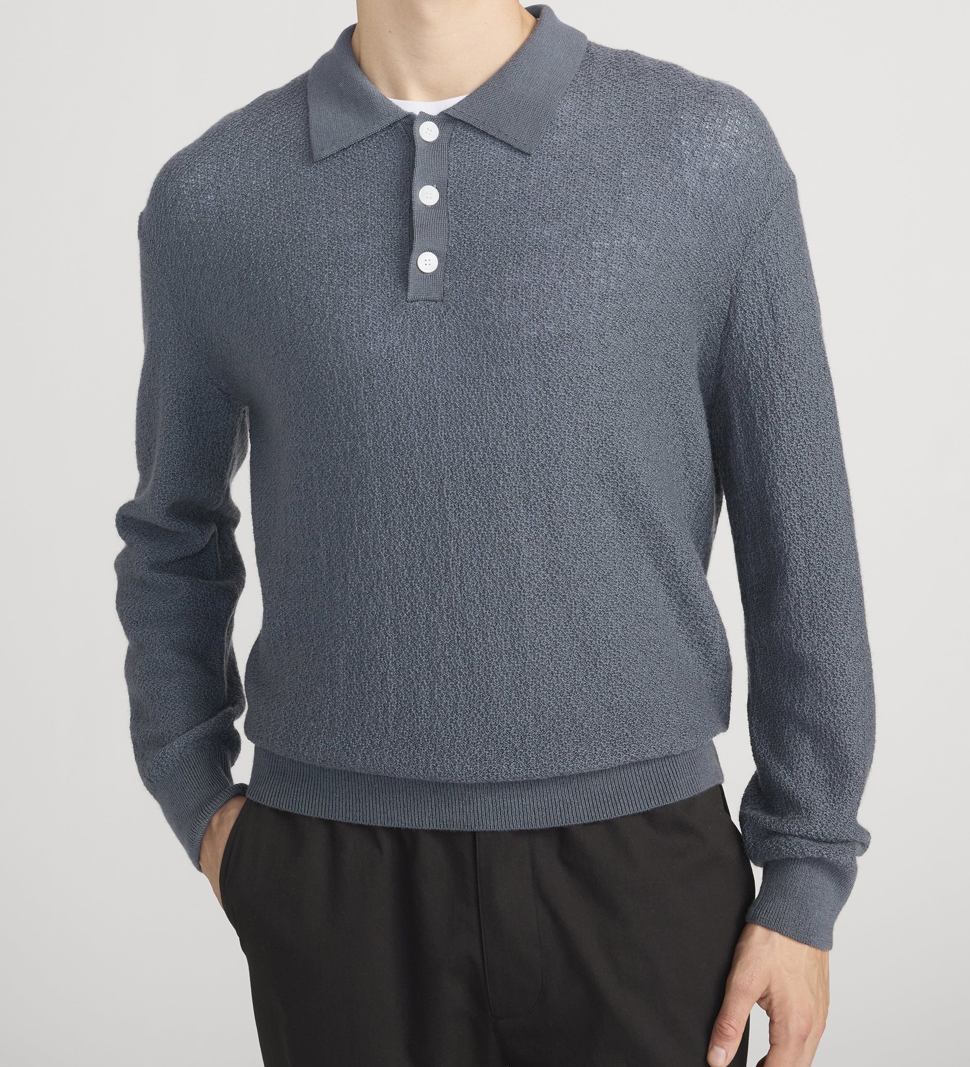 FRAME - Long Sleeve Polo Sweater
