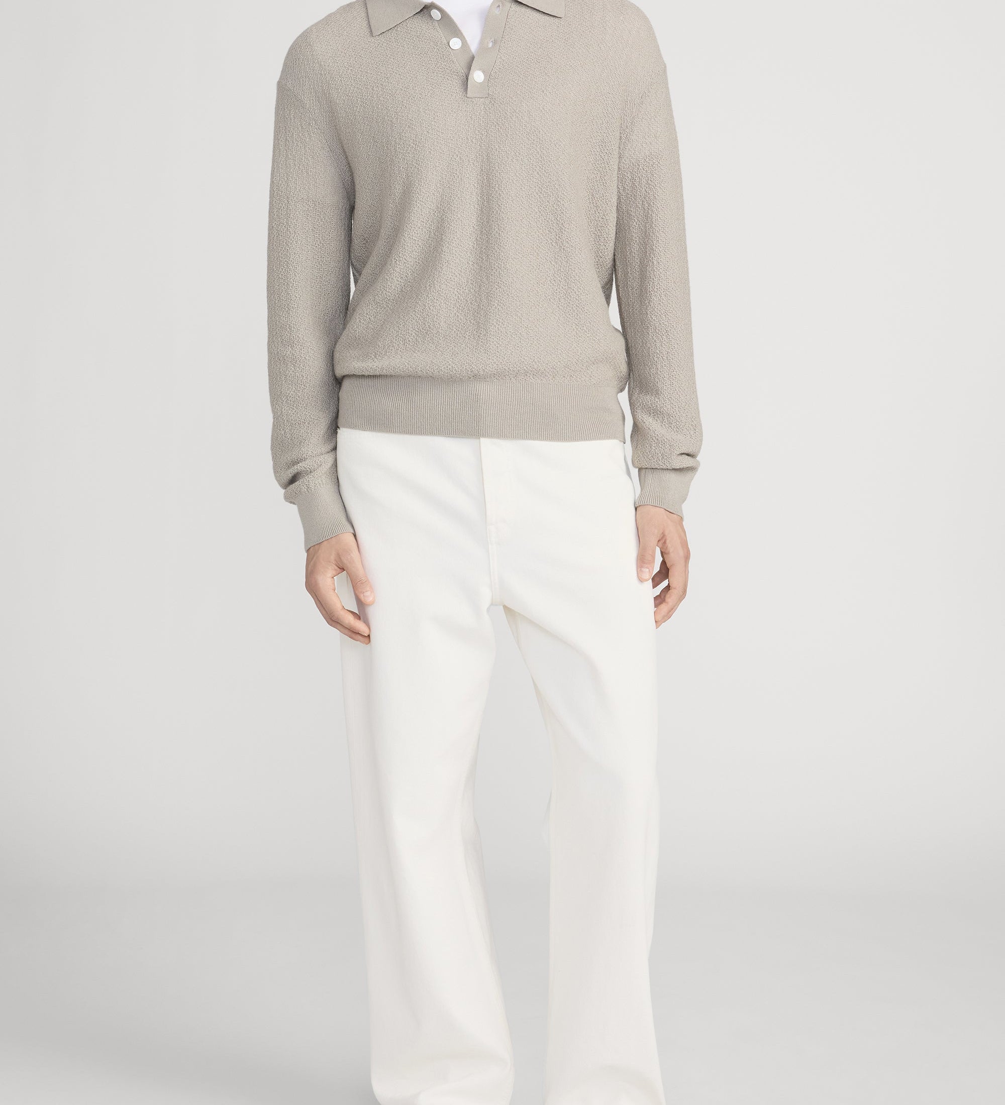 FRAME - Long Sleeve Polo Sweater