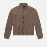 FRAME - Rib Collar Suede Jacket