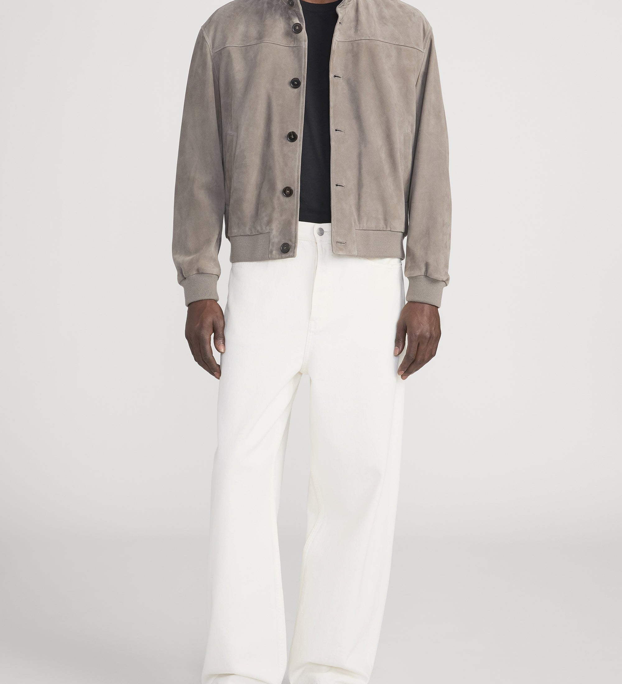 FRAME - Rib Collar Suede Jacket