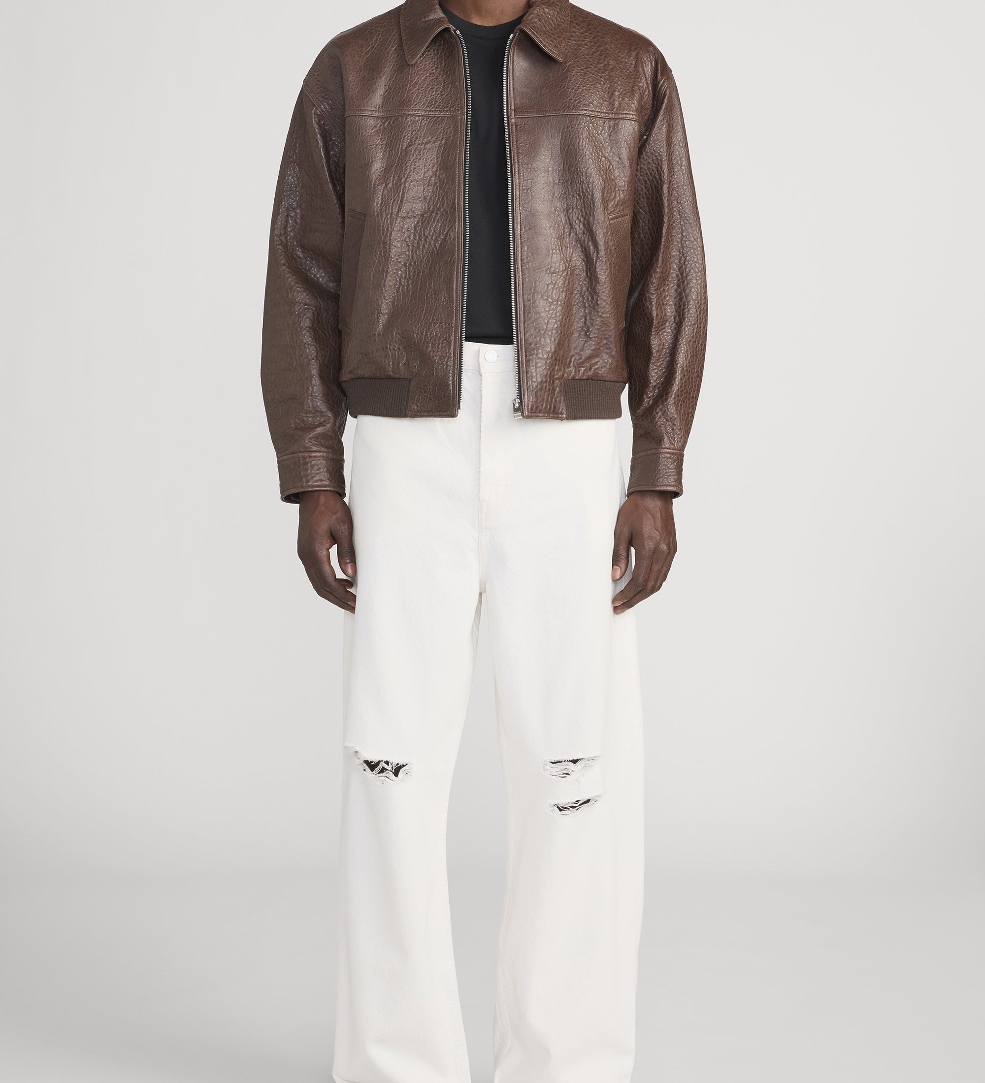 FRAME - Textured Leather Bomber