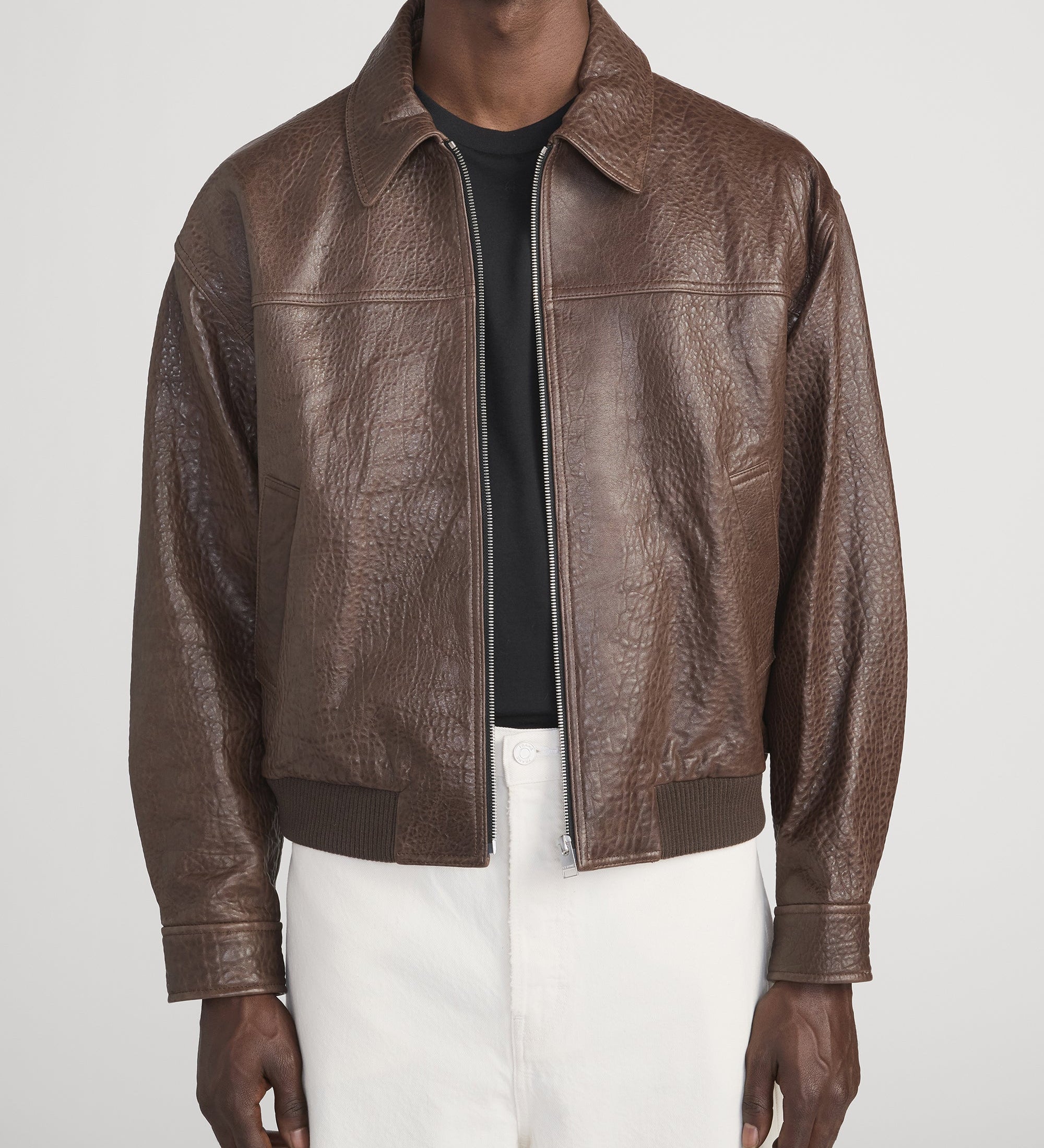 FRAME - Textured Leather Bomber