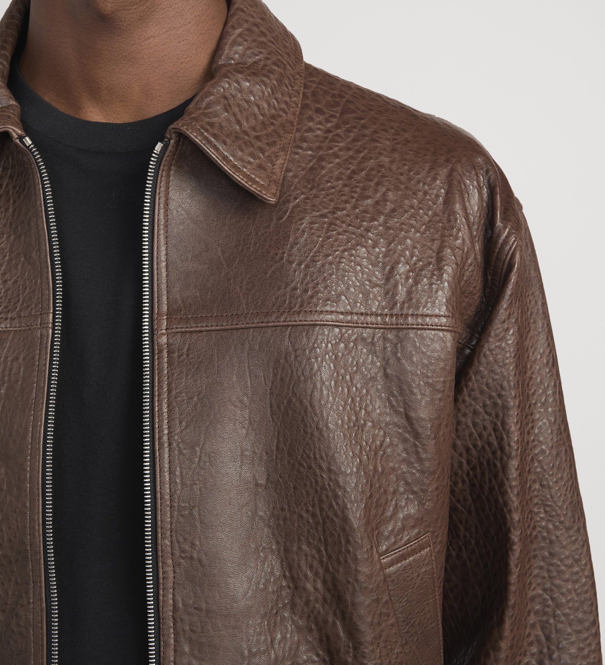 FRAME - Textured Leather Bomber