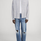 FRAME - Linen Blend Plaid Shirt