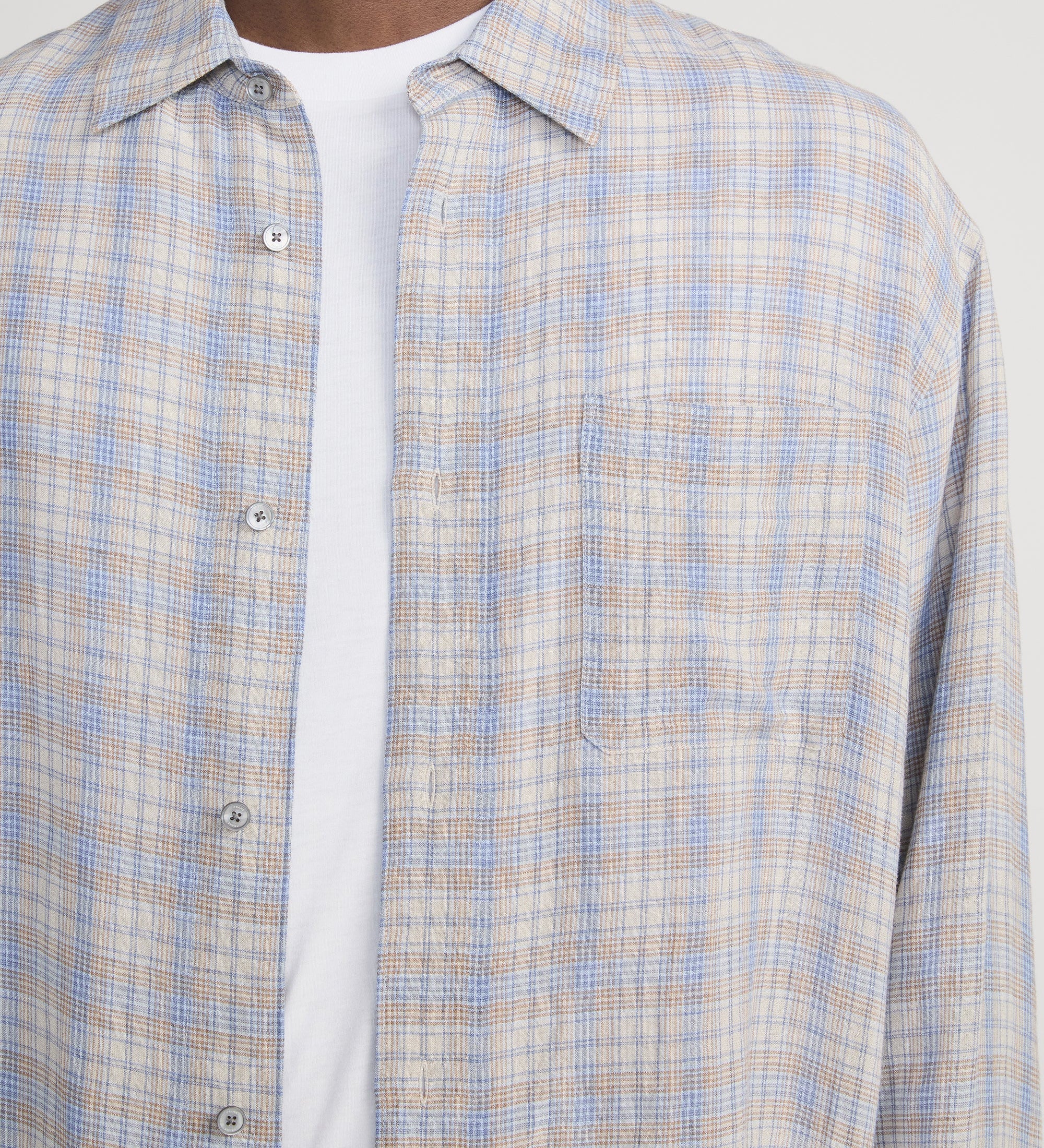 FRAME - Linen Blend Plaid Shirt