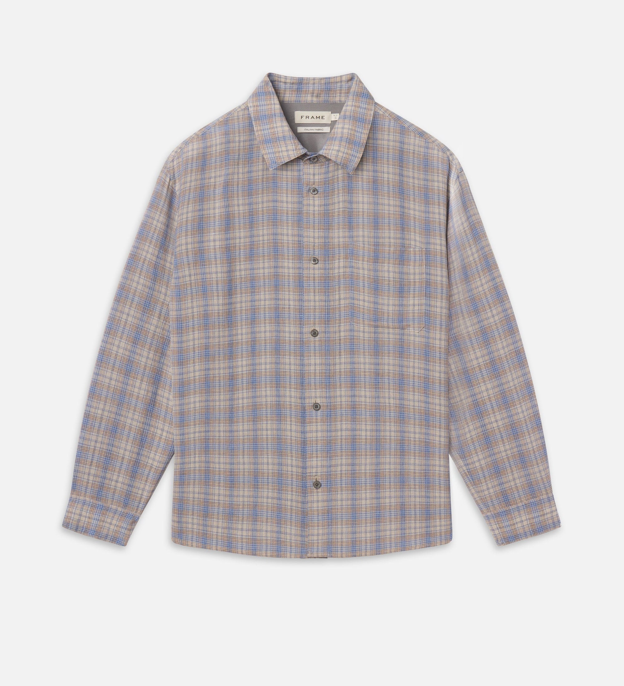 FRAME - Linen Blend Plaid Shirt