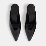 Le Monde Beryl - Victoria Micro Wedge Mule / Black Naplack Leather