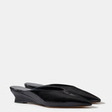 Le Monde Beryl - Victoria Micro Wedge Mule / Black Naplack Leather